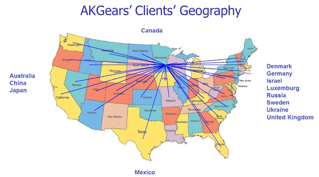 AKGears' Clients' Geography